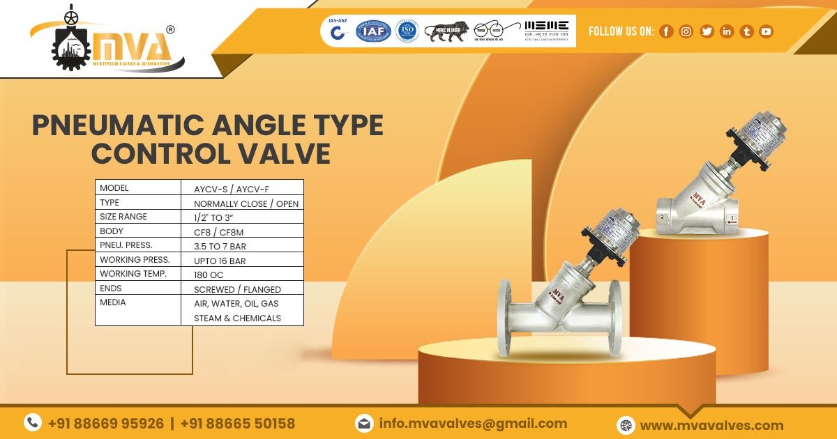 Supplier of Pneumatic Angle Type Control Valve in Telangana