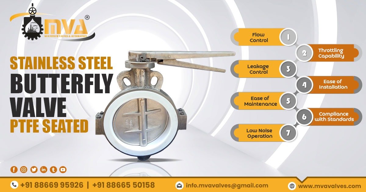 Stainless Steel Butterfly Valve PTFE Seated in Madhya Pradesh