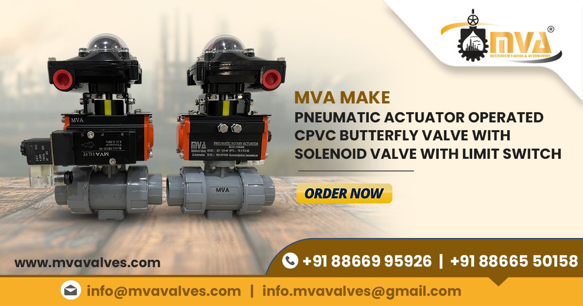 Pneumatic Actuator Operated CPVC Butterfly Valve in Dubai