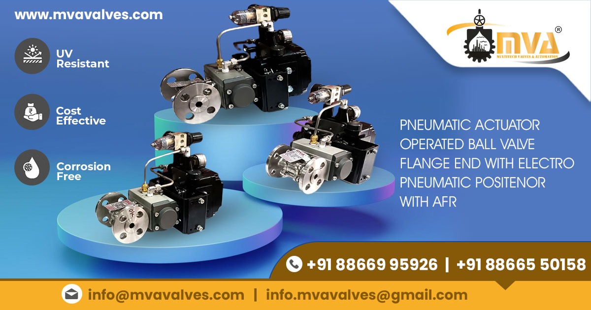 Pneumatic Actuator Ball Valve Flanged End in USA