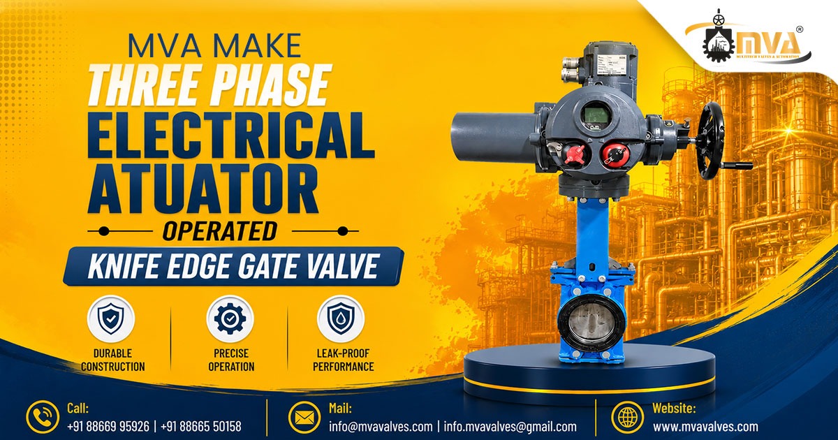 Three Phase Electrical Actuator Operated Knife Edge Gate Valve in Thailand