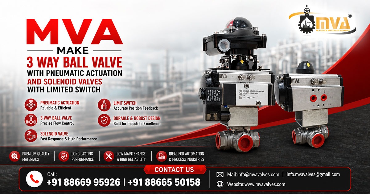 3 Way Ball Valves with Pneumatic Actuation and Solenoid Valves with Limit Switches in Bharuch