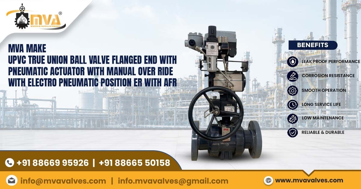 Pneumatic Actuator UPVC True Union Ball Valve in Kenya