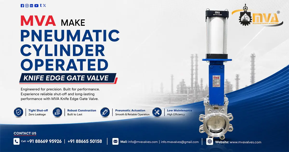 Pneumatic Cylinder Operated Knife Edge Gate Valve in USA