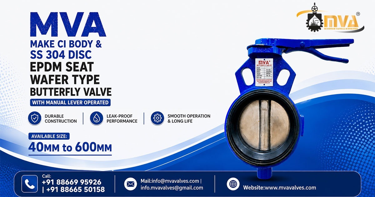 CI Body and SS 304 Disc EPDM Seat Wafer Type Butterfly Valve in Bharuch