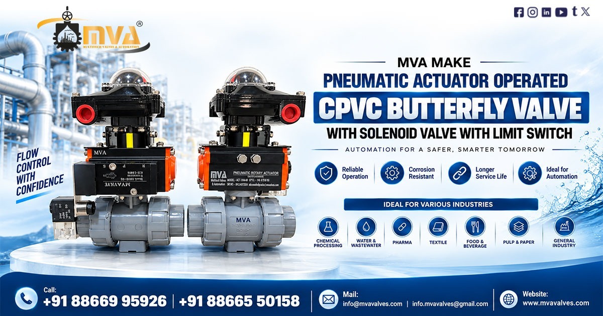 Pneumatic Actuator Operated CPVC Butterfly Valve in Kenya