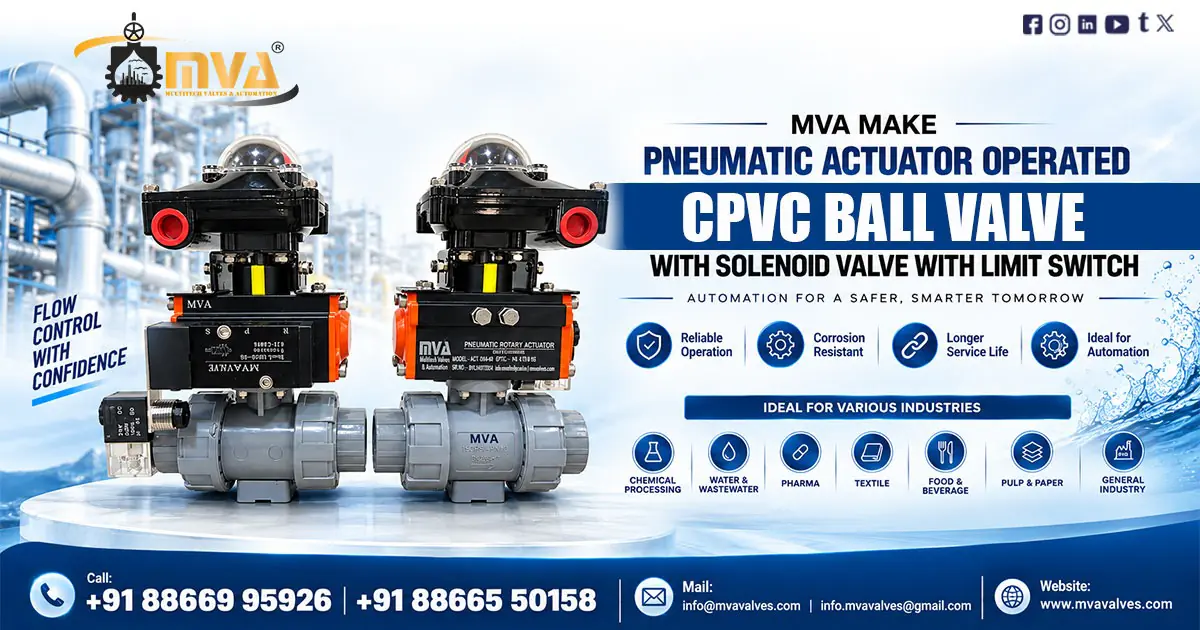 Pneumatic Actuator Operated CPVC Ball Valve in Kenya